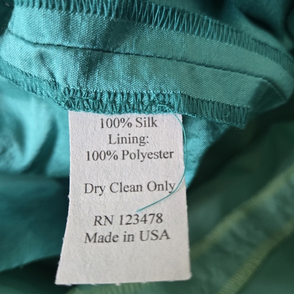 Lula Kate Elegant 100% Silk Teal Sleeveless Dress, NWT, double V Neckline - Picture 10 of 10